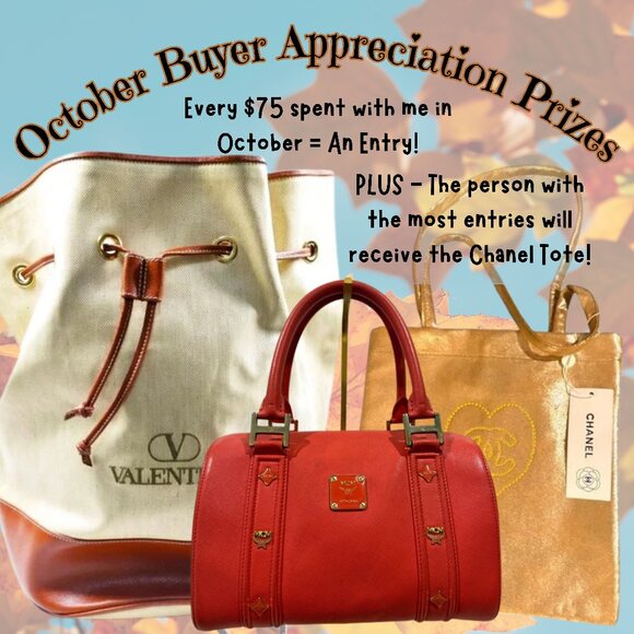 OCTOBER BUYER APPRECIATION PRIZES: VALENTINO GARAVANI, MCM, & CHANEL - Picture 1 of 1